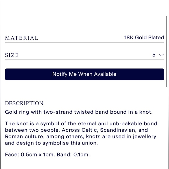 NEW IN BOX Cleopatra’s Bling LOVER’S KNOT PINKY RING - 18K GOLD PLATED/ Size 5 - Picture 5 of 12